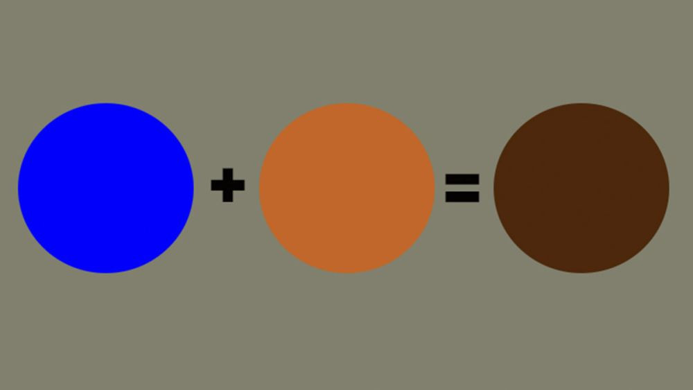 Kết hợp màu cam và xanh dương để tạo sắc nâu ấm