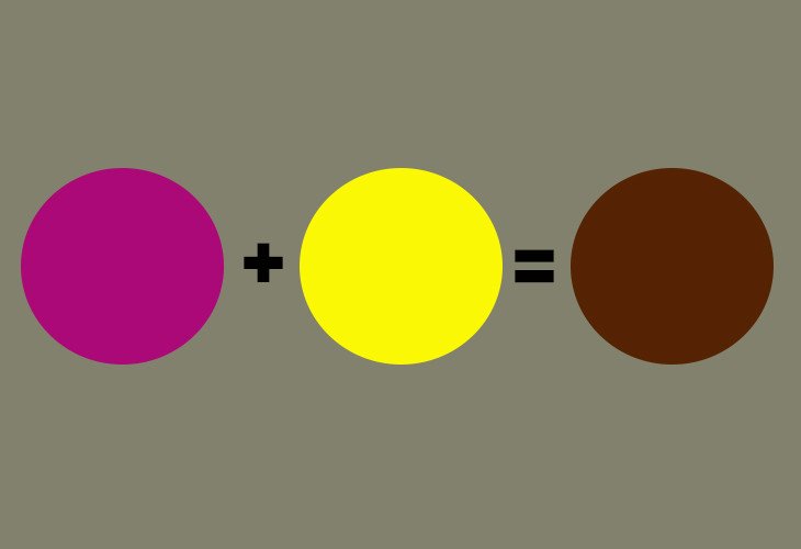 Kết hợp màu tím và vàng để tạo ra tông nâu đỏ độc đáo