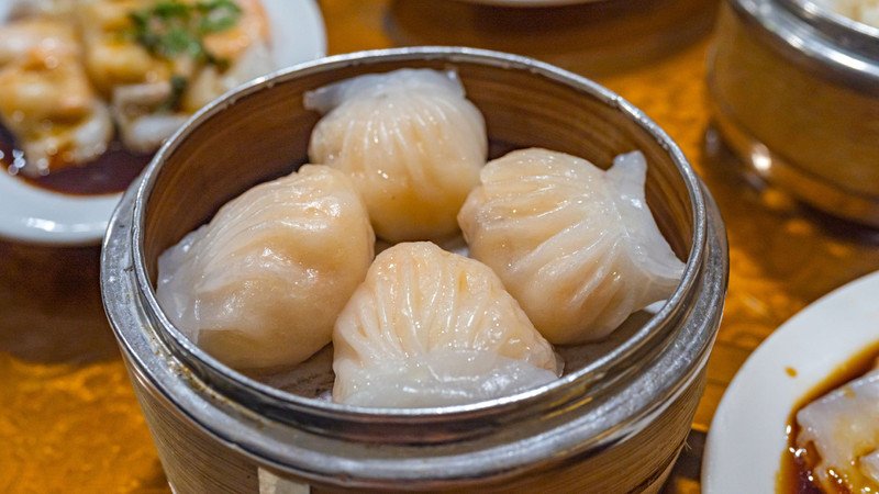 Khay há cảo hấp nóng hổi, phân tích lượng calo để ăn kiêng