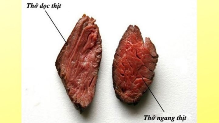 Kỹ thuật thái thịt bò ngang thớ giúp thịt mềm ngon