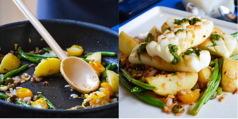 Kỹ thuật xào mực với lửa lớn để có món mực xào ngon, giòn hoàn hảo