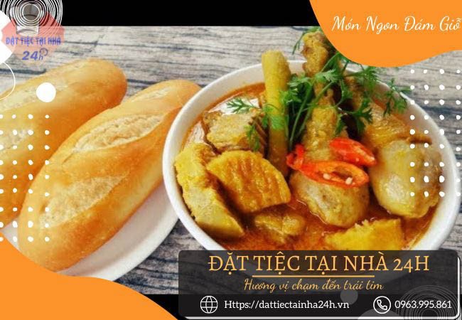 Lagu gà ăn kèm bánh mì - món ăn dinh dưỡng trong thực đơn đám giỗ