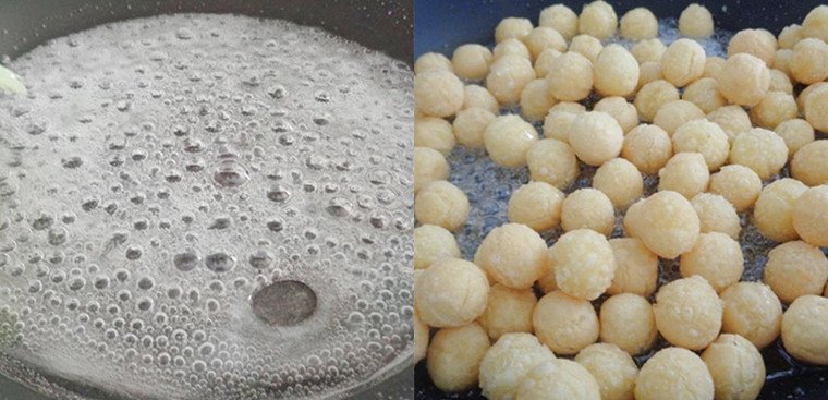 Lăn bánh bột nếp với đường trắng