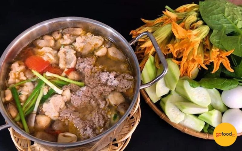 Lẩu cua đồng cá thác lác