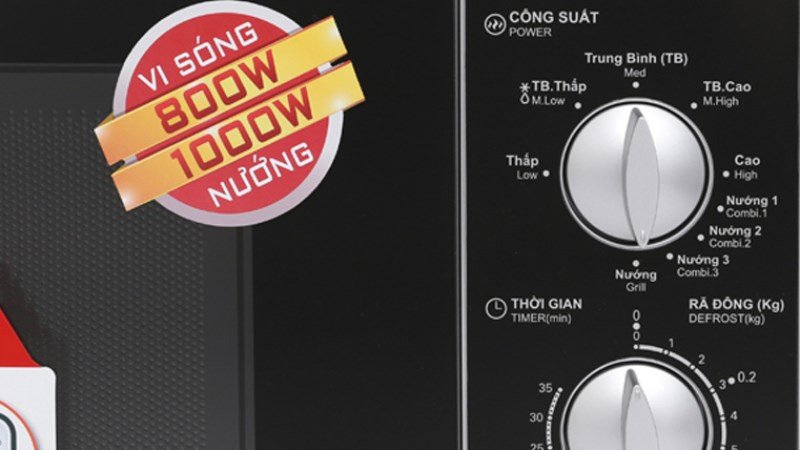 Lò vi sóng hiện đại có chức năng nướng thịt tiện lợi