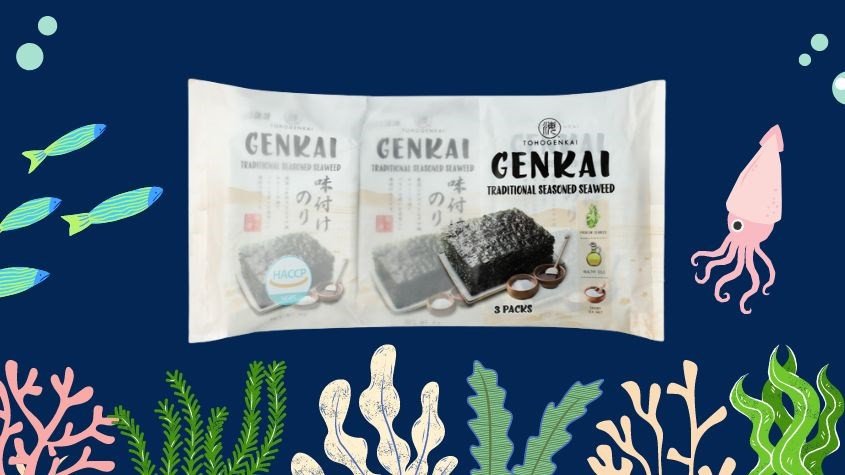 Lốc 3 gói snack rong biển Tohogenkai giòn tan, món ăn vặt được nhiều người yêu thích.