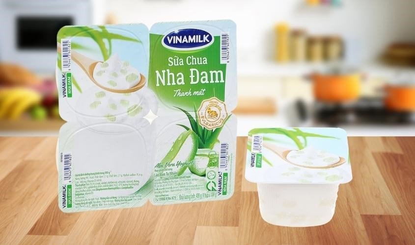 Lốc 4 hộp sữa chua trái cây Vinamilk vị nha đam 100g bổ sung năng lượng