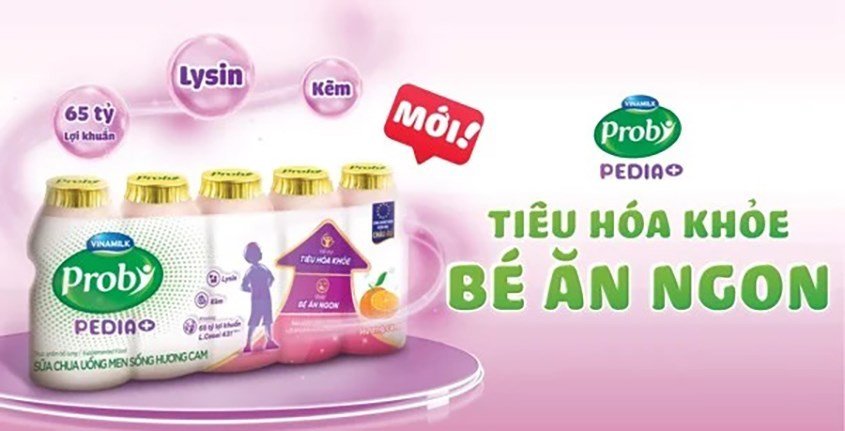 Lốc 5 chai sữa chua uống men sống Vinamilk Probi Pedia+ vị cam 65ml