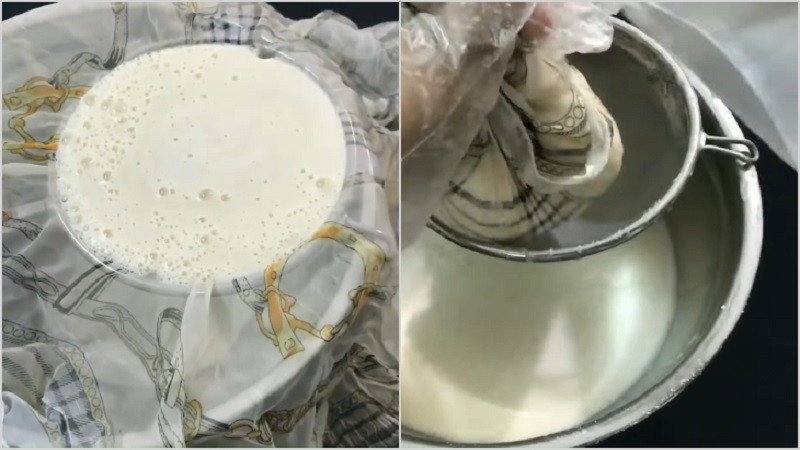 Lọc sữa đậu nành để thu được váng đậu tinh khiết