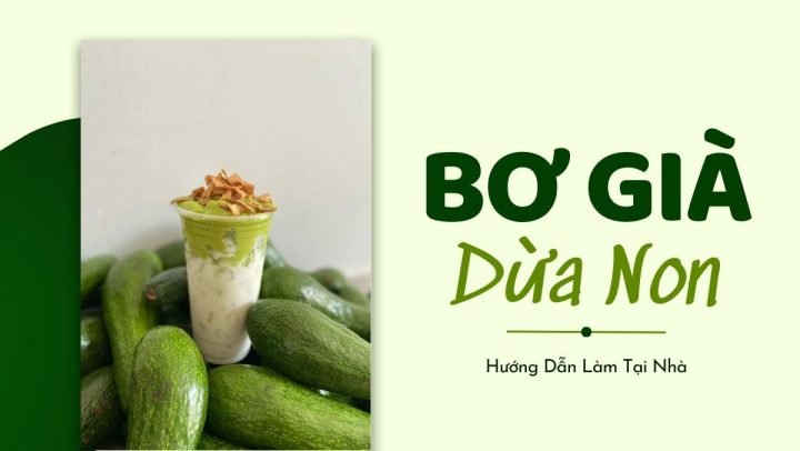 Ly bơ già dừa non thơm béo hấp dẫn, sẵn sàng thưởng thức
