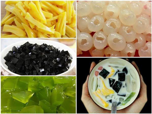 Ly chè Thái thập cẩm hoàn chỉnh với nước cốt chè thái béo ngậy