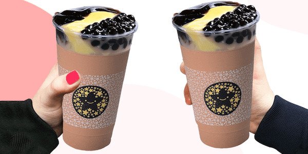 Ly trà sữa Ba Anh Em Tocotoco với ba loại topping đặc trưng