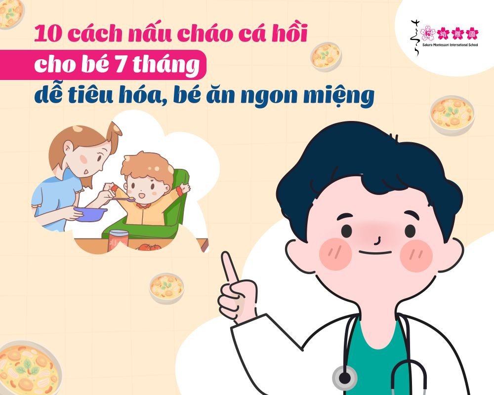 Mâm cháo cá hồi đa dạng món cho bé