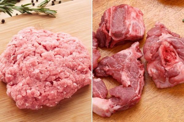Mẹo chọn mua thịt heo băm tươi ngon và xương heo chất lượng cho món nui thịt bằm