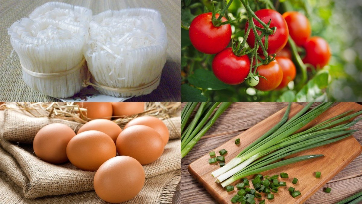 Mì gạo cà chua trứng