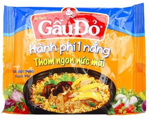 Mì Gấu Đỏ sợi phở hương vị gà hành phi, phân tích calo