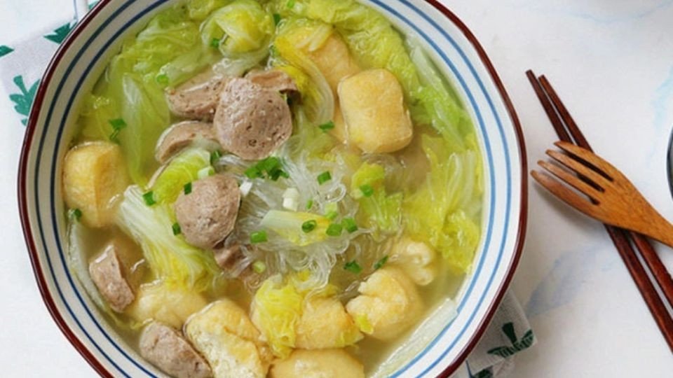 Miến bò viên cải thảo