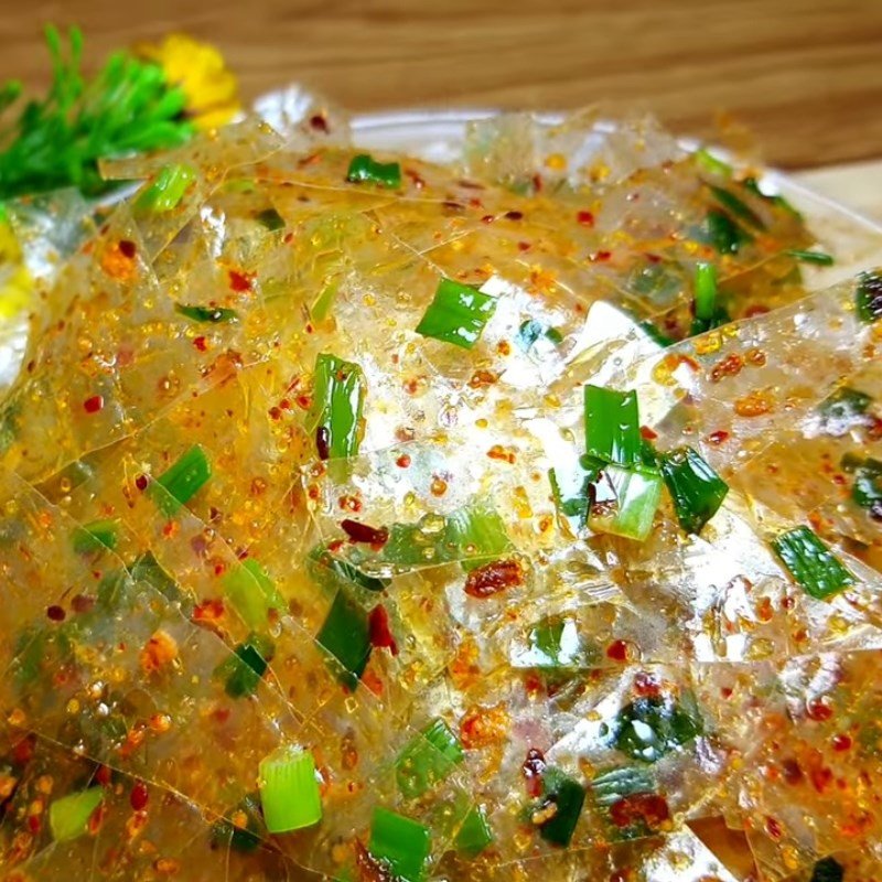 Món bánh tráng mỡ hành sa tế hoàn chỉnh