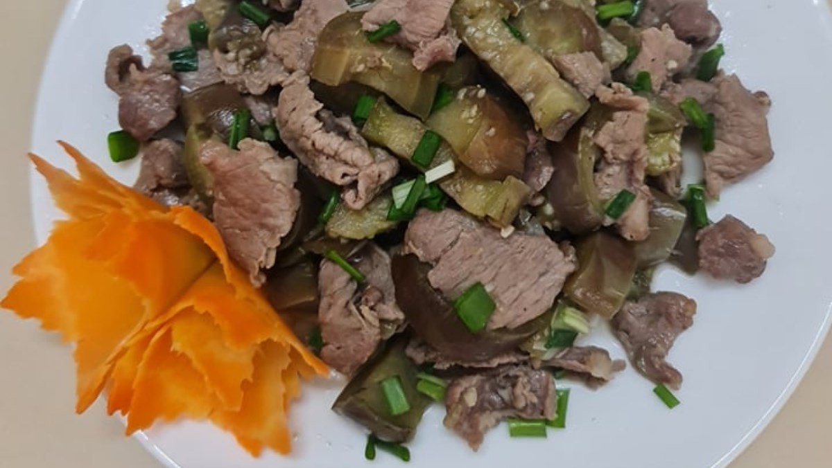 Món cà tím xào thịt bò đầy dinh dưỡng