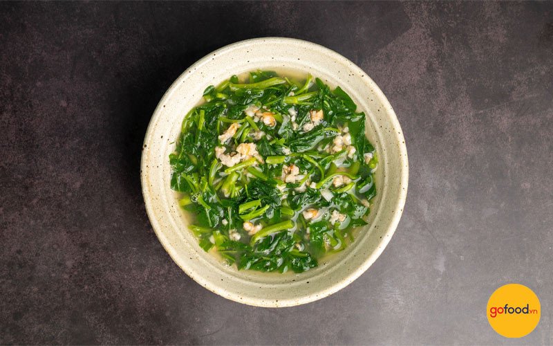Món canh chua rau muống nấu tôm khô đậm đà, hấp dẫn cho bữa cơm
