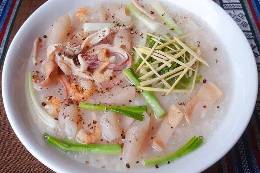 món cháo mực dinh dưỡng cho bé, công thức nấu cháo hải sản bổ dưỡng