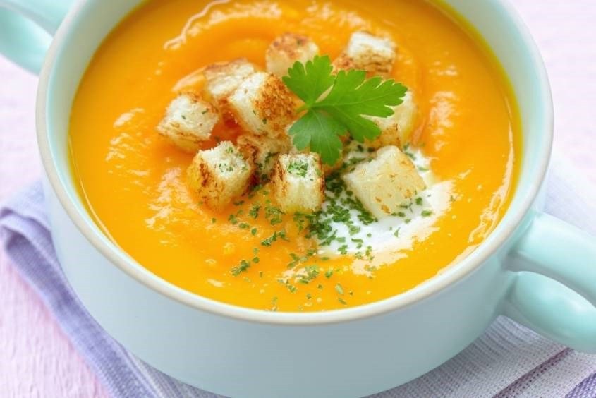 Món cháo yến sào nấu cùng tôm tươi và bí đỏ, giàu dinh dưỡng cho trẻ nhỏ
