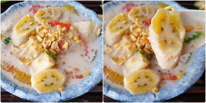 Món chè chuối thập cẩm chưng hoàn chỉnh, thơm ngon hấp dẫn