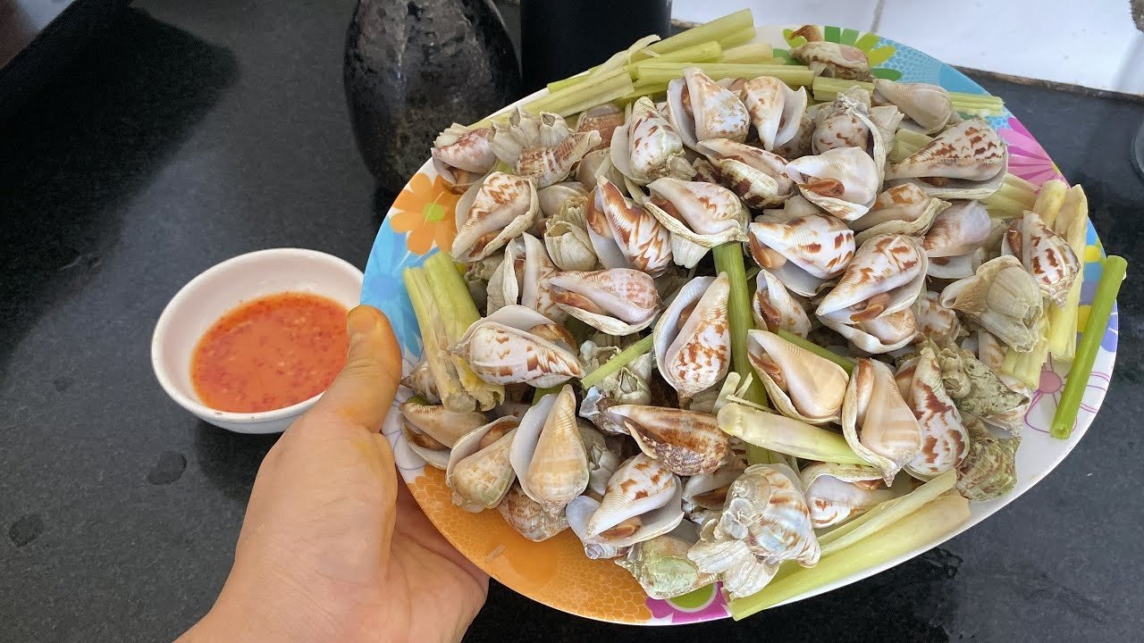 Món ốc nhảy luộc thơm ngon đã hoàn thành