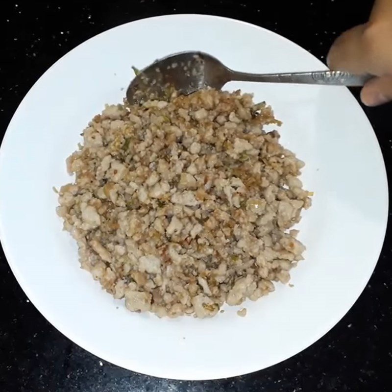 món thịt băm rang sả hành đã hoàn thành