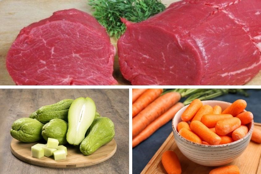 Món thịt bò xào su su cà rốt dễ làm cho bé