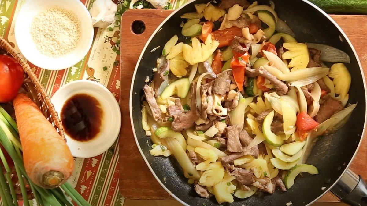 món tim lợn xào chua ngọt hấp dẫn