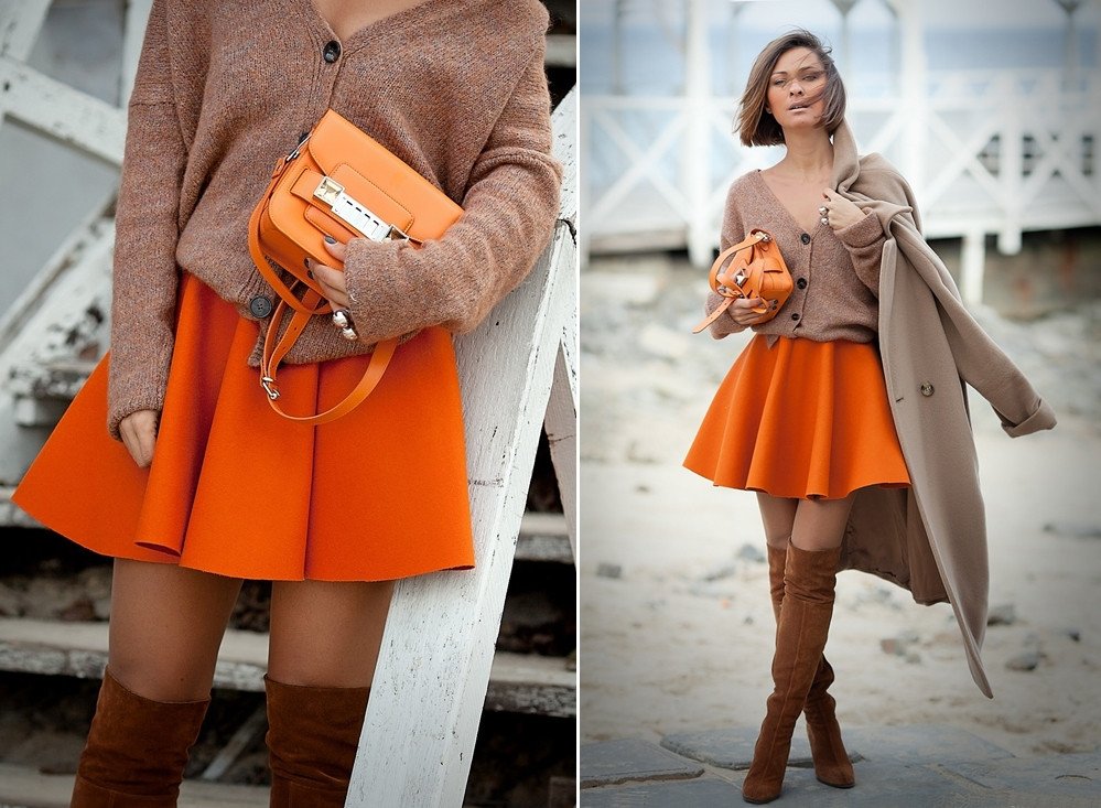 Món tráng miệng cam và nâu đất