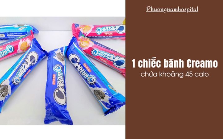 Một chiếc bánh Cream O với lớp kem béo ngậy, minh họa cho lượng calo 45 mỗi chiếc