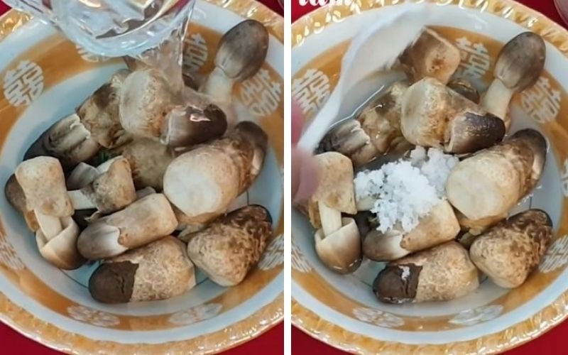Nấm rơm tươi ngon được sơ chế sạch sẽ cho món lẩu