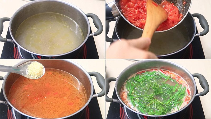 Nấu lẩu cá chép với nước dùng chua cay