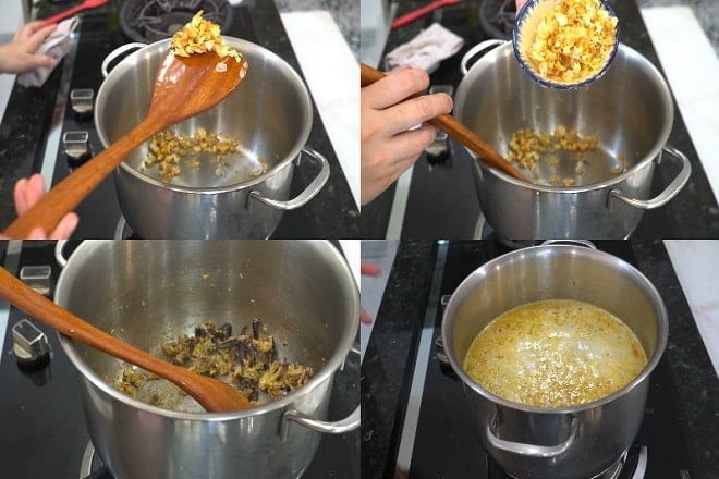 Nấu nước dùng cua đồng, nền tảng cho hương vị đặc trưng của mì Quảng Phú Chiêm