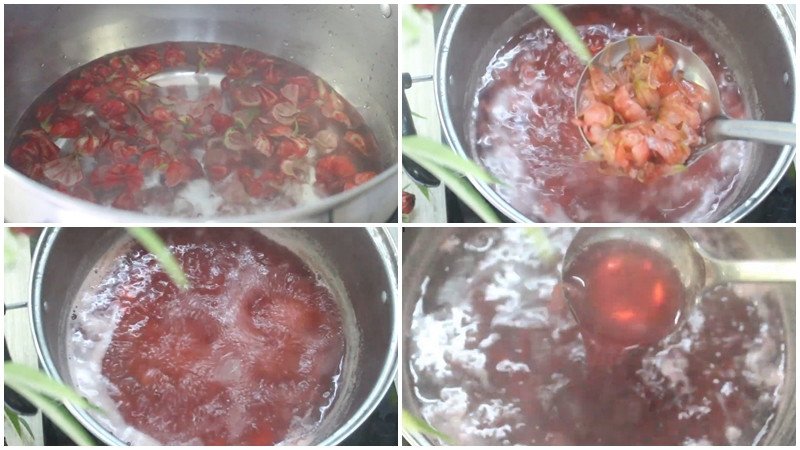 Nấu nước hoa atiso đỏ cùng đường phèn thanh mát