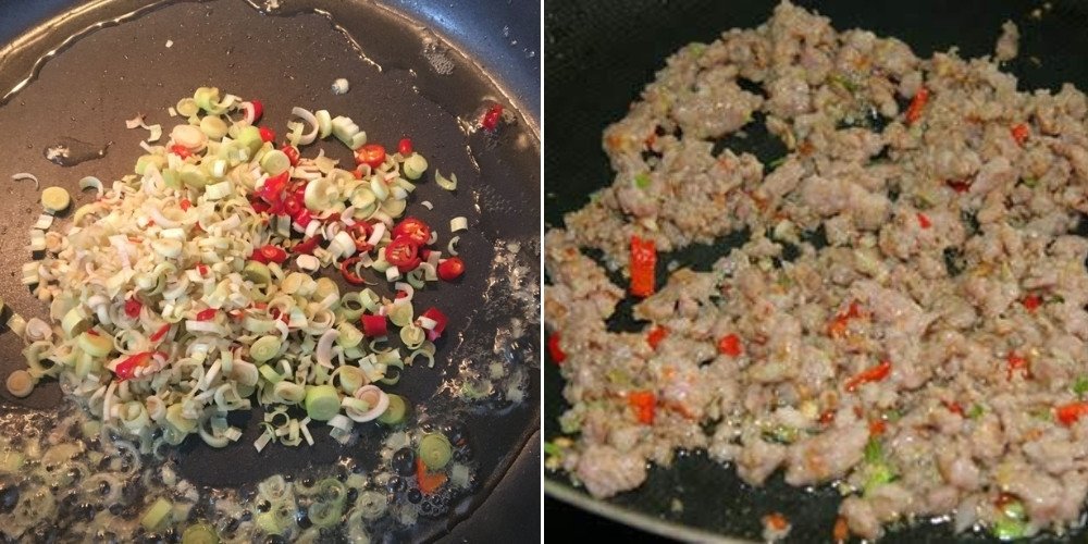 Nêm nếm gia vị chuẩn để có món cách xào thịt băm ngon sả ớt