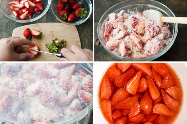 Ngâm dâu tây với đường