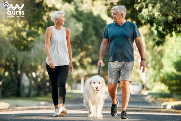 Người cao tuổi đi bộ thư giãn