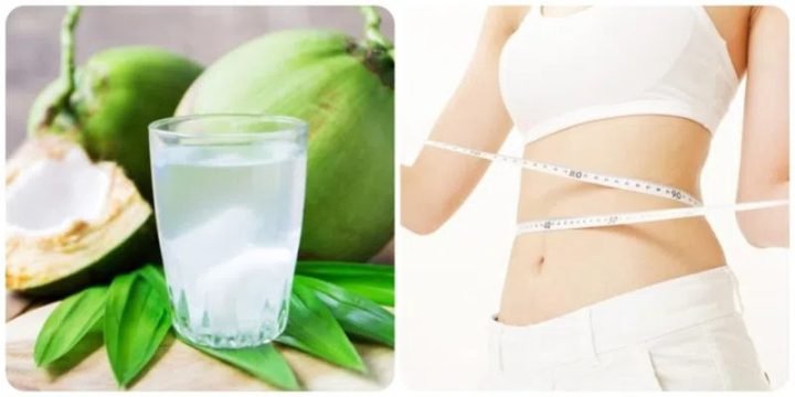 Người phụ nữ vui vẻ thưởng thức ly nước dừa tươi mát, thể hiện tác động của calo nước dừa đến cân nặng.