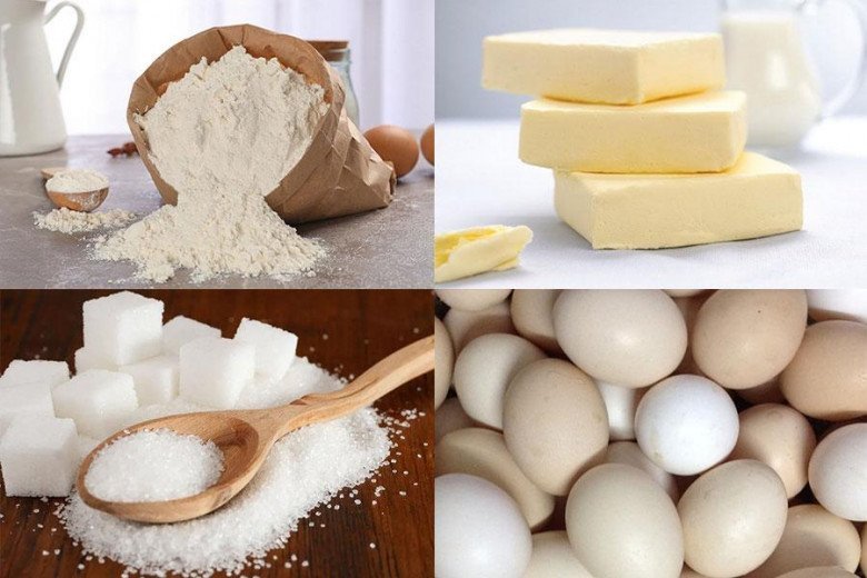 Nguyên liệu bánh bò hấp bột mì