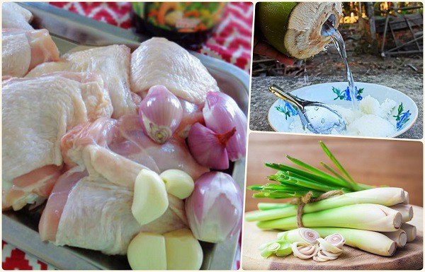 Nguyên liệu bổ sung cho gà kho sả ớt miền Trung nước cốt dừa