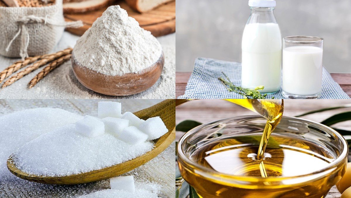 Nguyên liệu cần chuẩn bị để làm bánh tiêu sữa đơn giản
