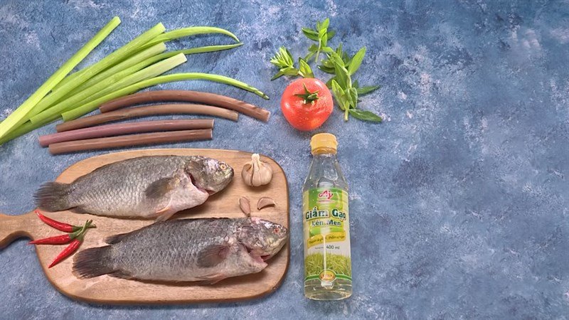 Nguyên liệu canh cá rô đồng bông súng