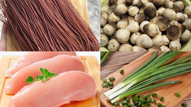 Nguyên liệu chế biến món bún gạo lứt ức gà