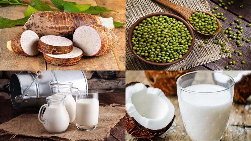 Nguyên liệu chè khoai môn đậu xanh