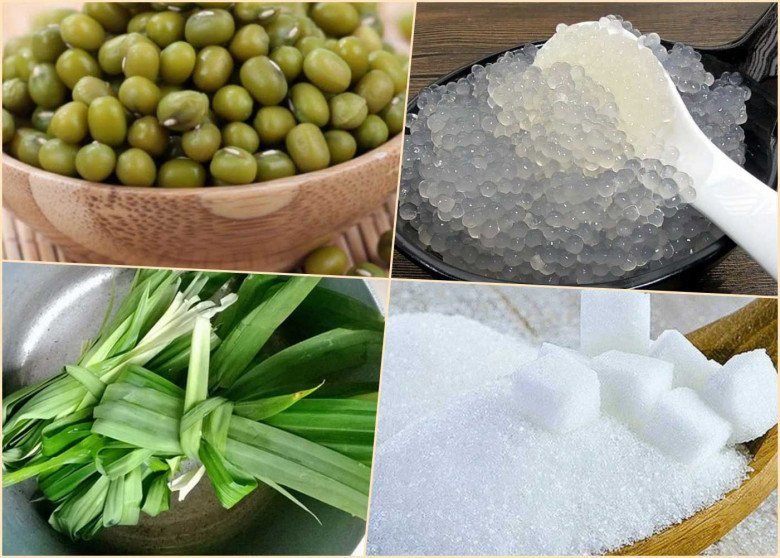 Nguyên liệu chính cho cách nấu đậu xanh không vỏ bột báng