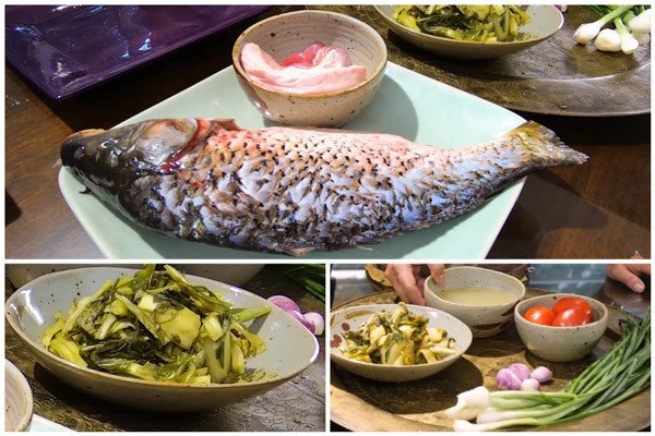 Nguyên liệu chính cho món cá chép om dưa không rán