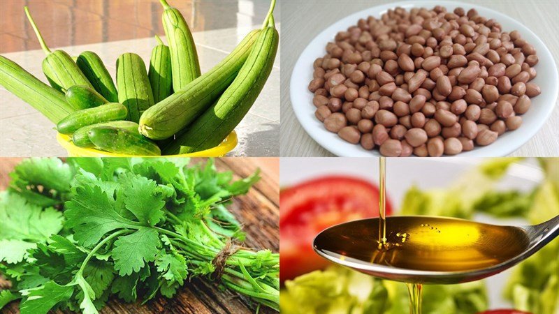 Nguyên liệu chính cho món canh mướp nấu lạc